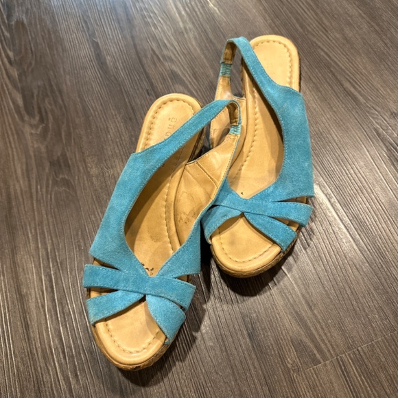 Turquoise Sandal//Wedge/Shoes - Picture 2 of 4